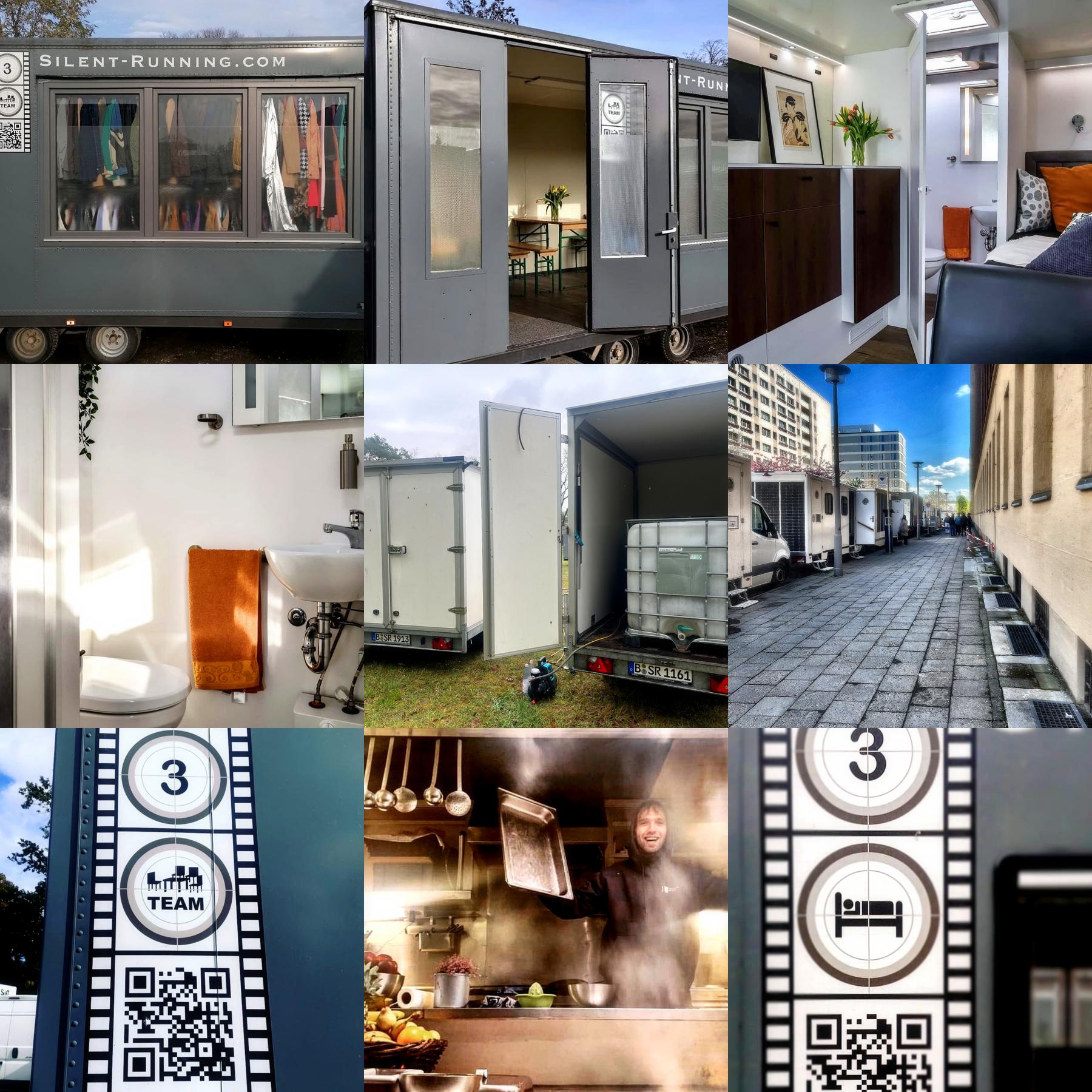 Silent Running Filmservice Collage � Spezialfahrzeuge, Set-Logistik, Fahrservice und Catering f�r professionelle Filmproduktionen in Berlin und deutschlandweit